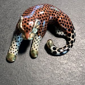 14 K Gold and Enamel Leopard Pendant